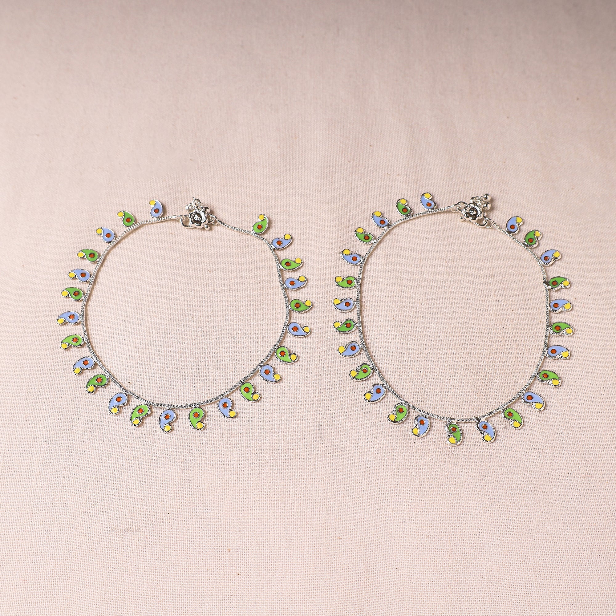  Handcrafted Paka Meenakari Anklets (Pair) Online at iTokri.com