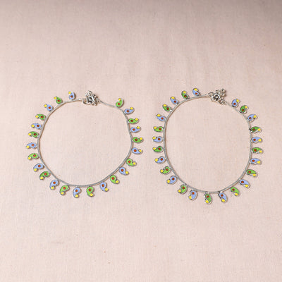  Handcrafted Paka Meenakari Anklets (Pair) Online at iTokri.com