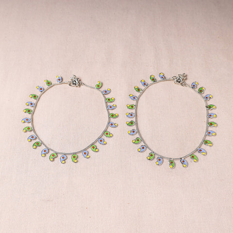  Handcrafted Paka Meenakari Anklets (Pair) Online at iTokri.com