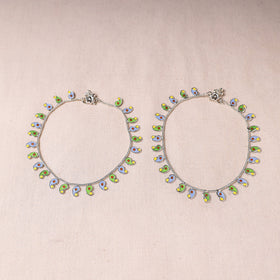 Handcrafted Paka Meenakari Anklets (Pair) Online at iTokri.com