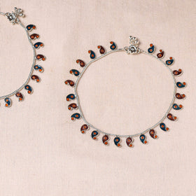  Handcrafted Paka Meenakari Anklets (Pair) 