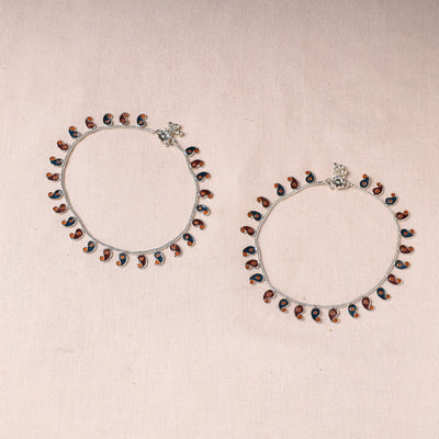  Handcrafted Paka Meenakari Anklets (Pair) 