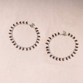  Handcrafted Paka Meenakari Anklets (Pair) 