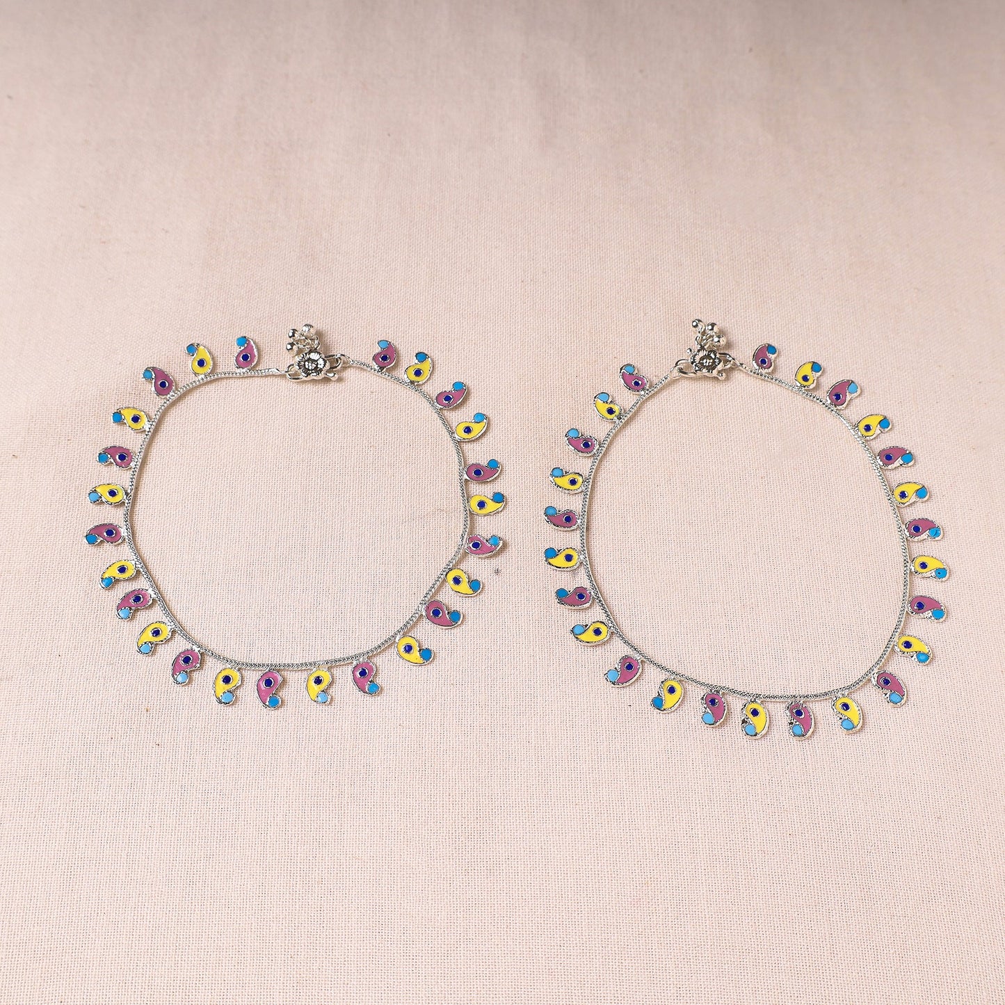  Handcrafted Paka Meenakari Anklets (Pair) Online at iTokri.com