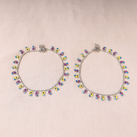  Handcrafted Paka Meenakari Anklets (Pair) Online at iTokri.com