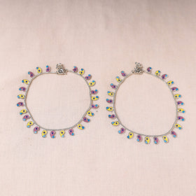  Handcrafted Paka Meenakari Anklets (Pair) Online at iTokri.com