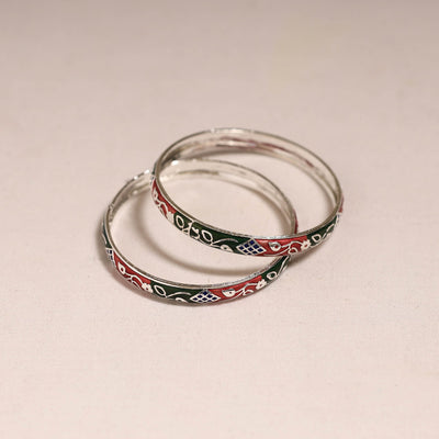 Handcrafted paka meenakari bangles (set of 2) 244