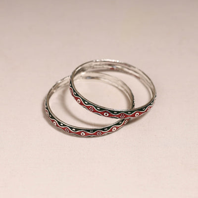 Handcrafted paka meenakari bangles (set of 2) 245