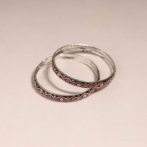 Handcrafted paka meenakari bangles (set of 2) 245
