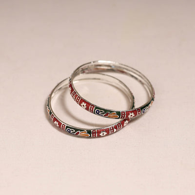 Handcrafted paka meenakari bangles (set of 2) 246