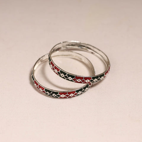 Handcrafted paka meenakari bangles (set of 2) 248