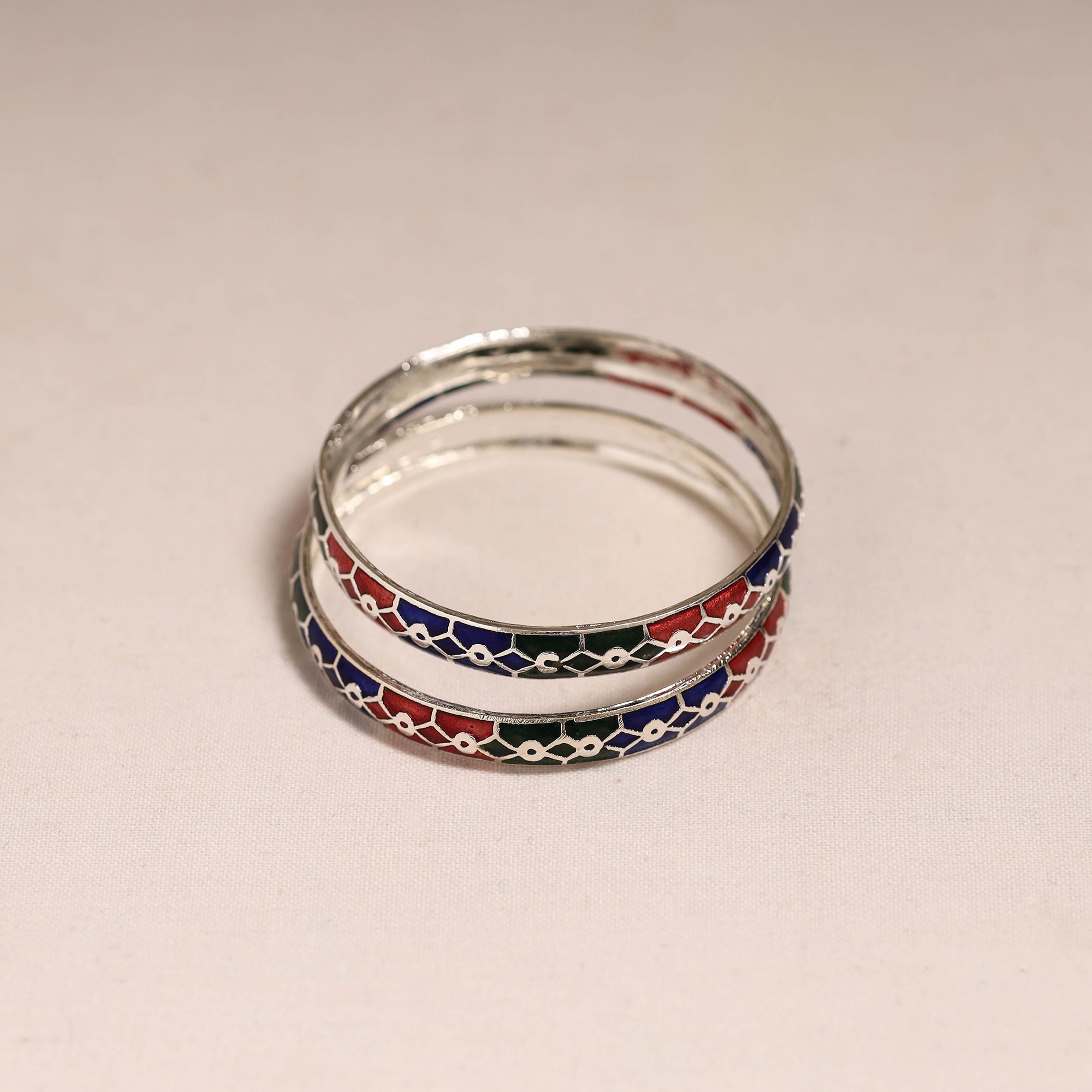 Handcrafted paka meenakari bangles (set of 2) 250