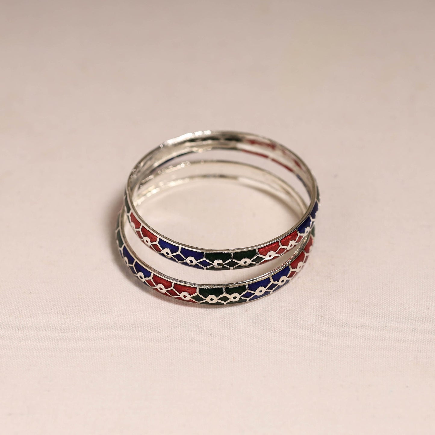 Handcrafted paka meenakari bangles (set of 2) 250