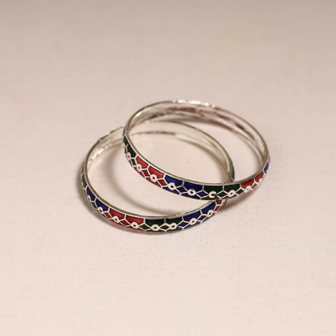 Handcrafted paka meenakari bangles (set of 2) 250