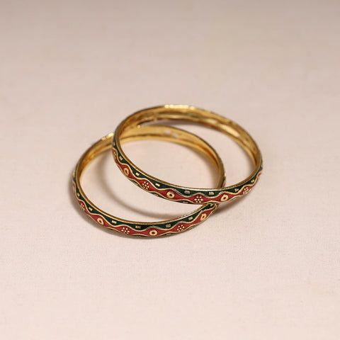 Handcrafted paka meenakari bangles (set of 2) 258