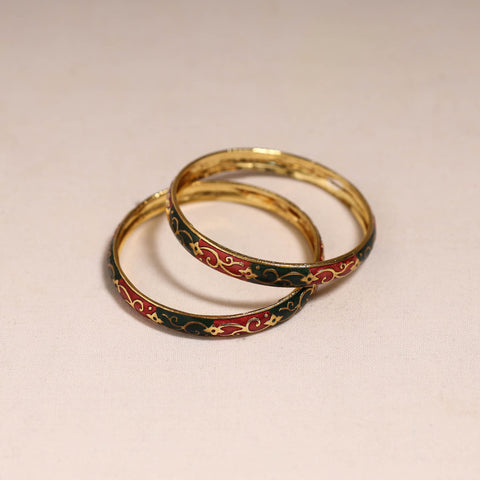 Handcrafted paka meenakari bangles (set of 2) 259