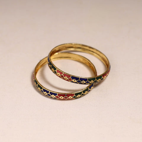Handcrafted paka meenakari bangles (set of 2) 260