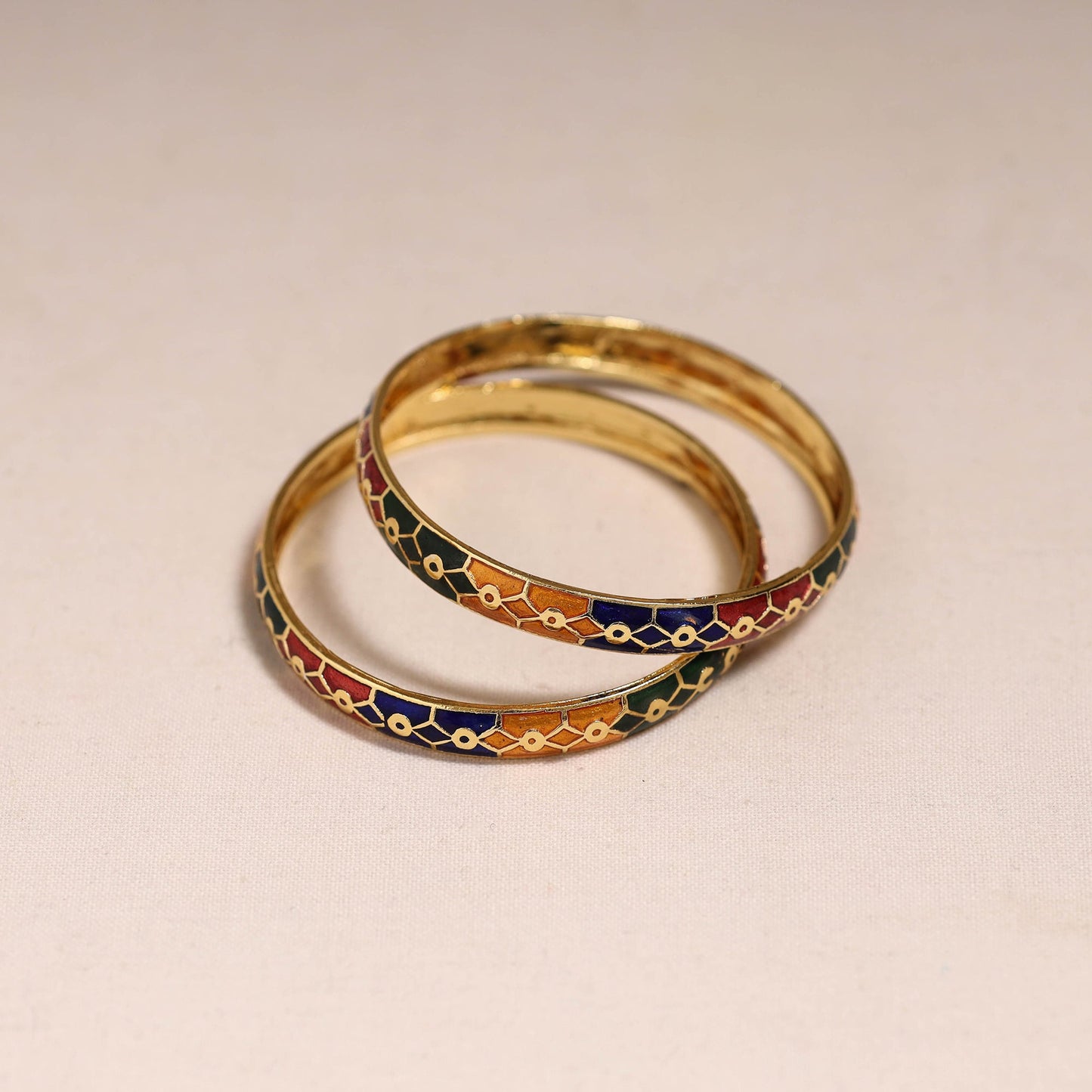 Handcrafted paka meenakari bangles (set of 2) 263