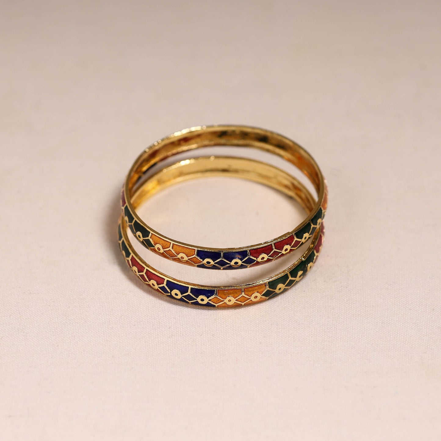 Handcrafted paka meenakari bangles (set of 2) 263