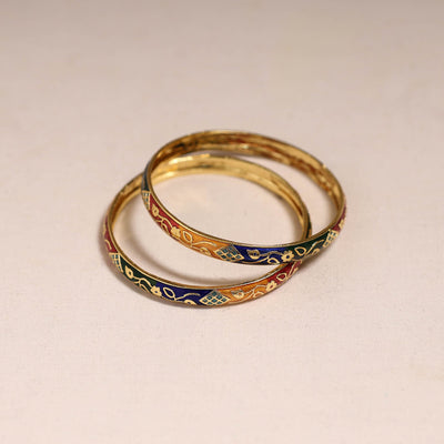 Handcrafted paka meenakari bangles (set of 2) 265