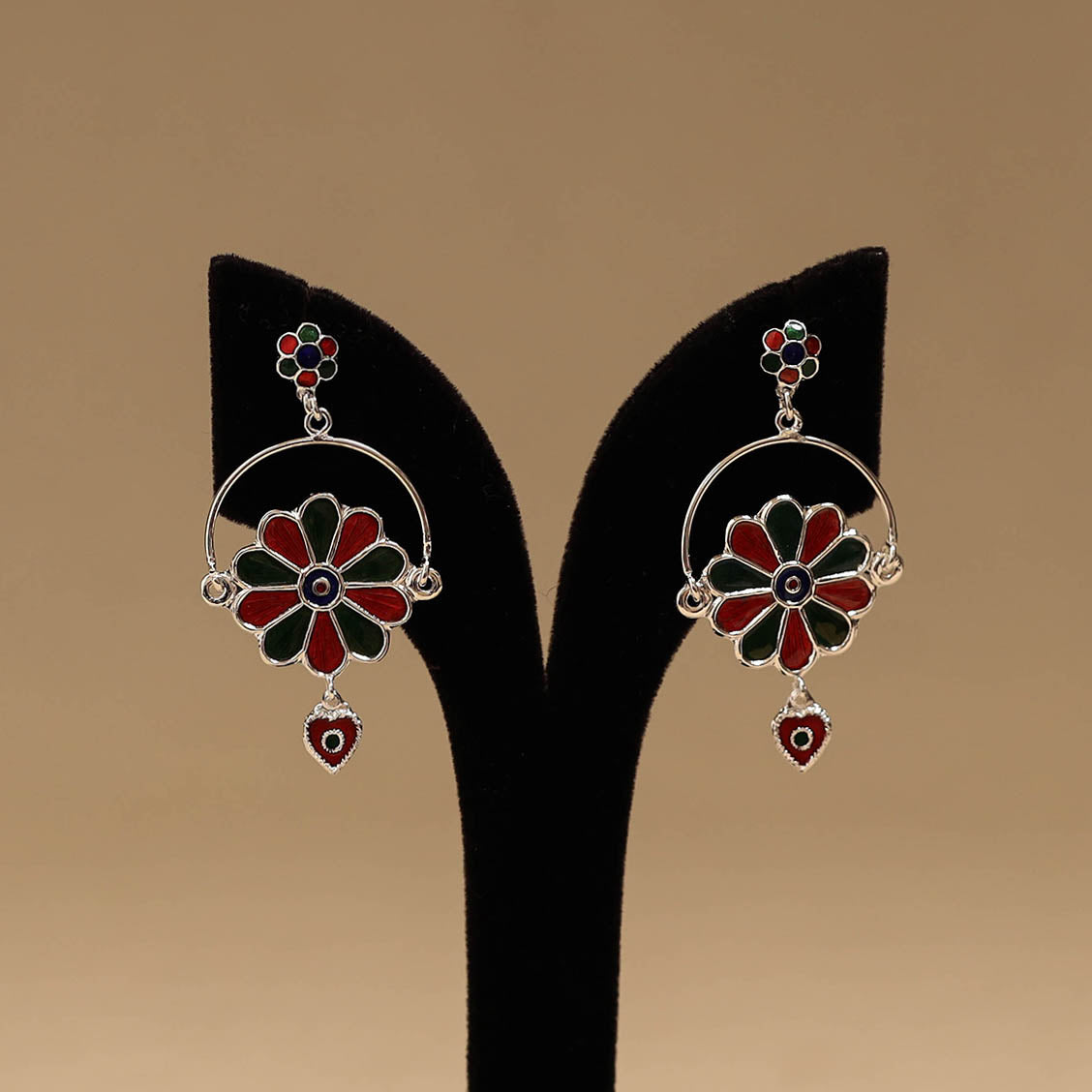 Handcrafted paka meenakari earrings 107