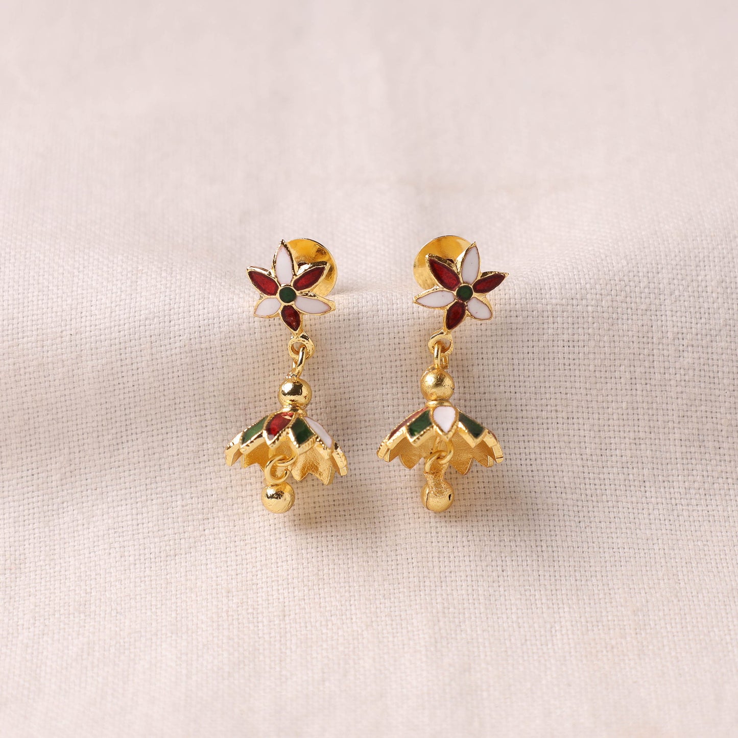 Buy Handcrafted Paka Meenakari Earrings Online at iTokri.com