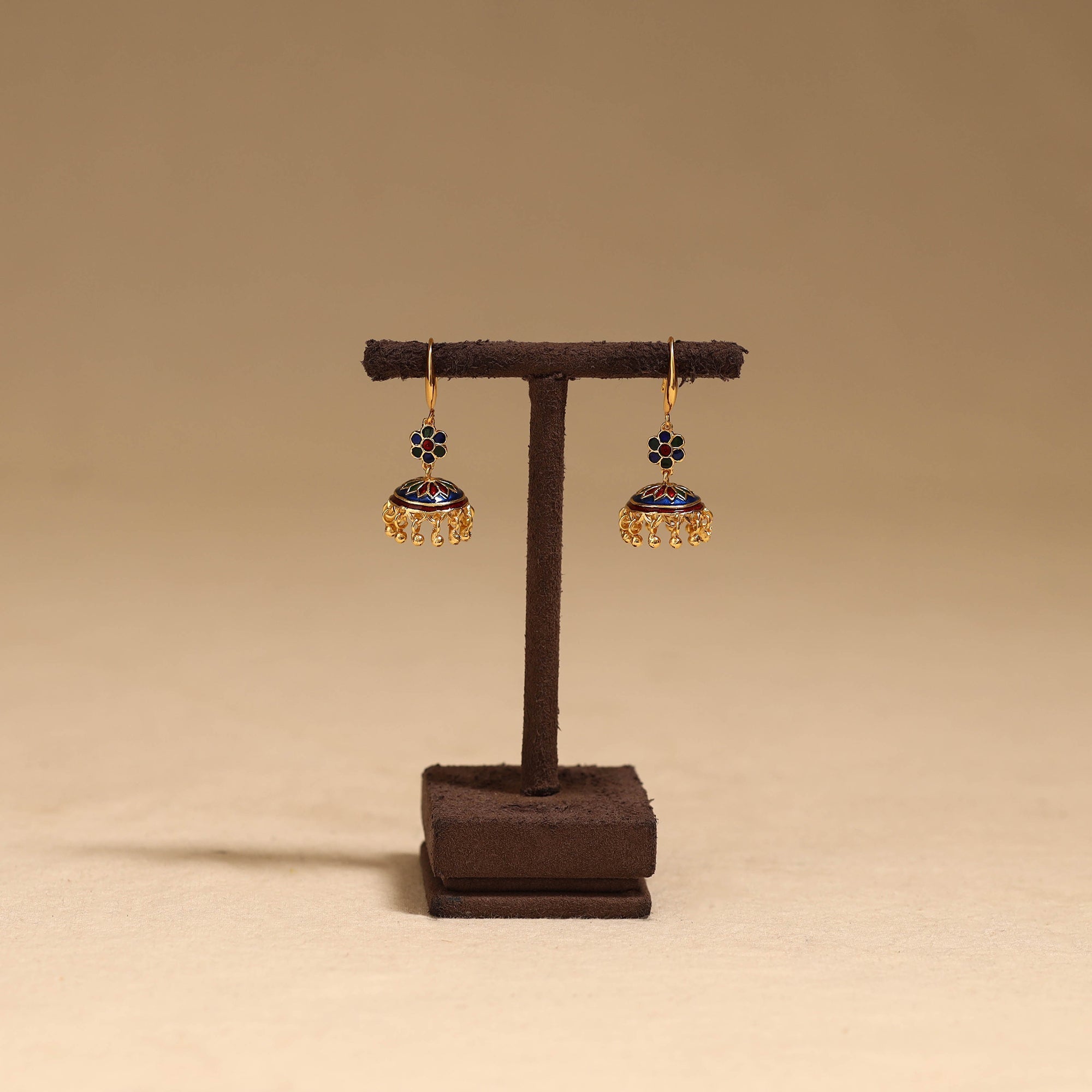 Handcrafted paka meenakari jhumki earrings 59