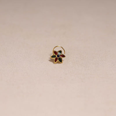 Handcrafted paka meenakari nosepin 184