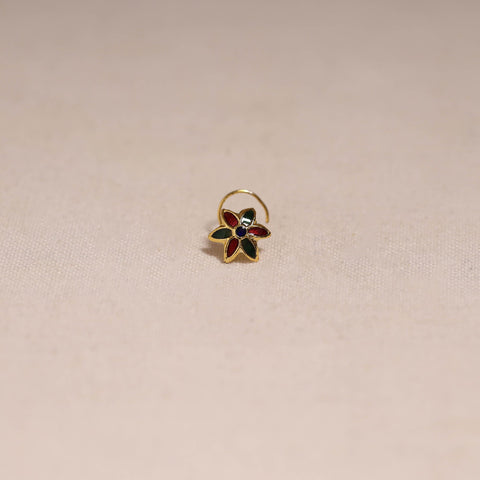 Handcrafted paka meenakari nosepin 184