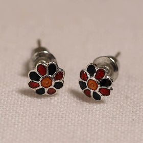 Handcrafted paka meenakari stud earrings 07