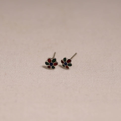 Handcrafted paka meenakari stud earrings 08