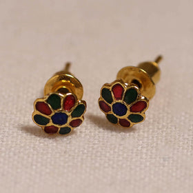 Handcrafted paka meenakari stud earrings 11