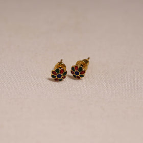 Handcrafted paka meenakari stud earrings 11