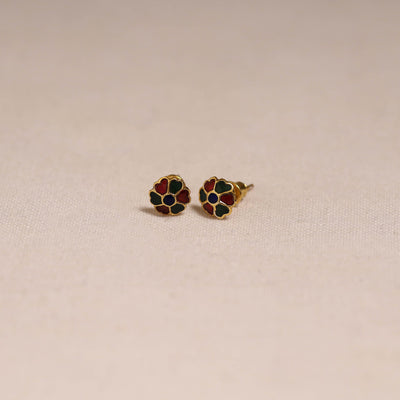 Handcrafted paka meenakari stud earrings 33
