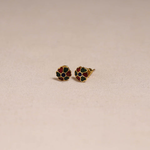 Handcrafted paka meenakari stud earrings 33