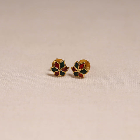 Handcrafted paka meenakari stud earrings 34