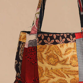 Multicolor - handcrafted patchwork cotton jhola bag 14