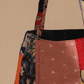 Multicolor - handcrafted patchwork cotton jhola bag 30