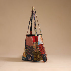 Multicolor - handcrafted patchwork cotton jhola bag 30