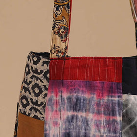 Multicolor - handcrafted patchwork cotton jhola bag 32