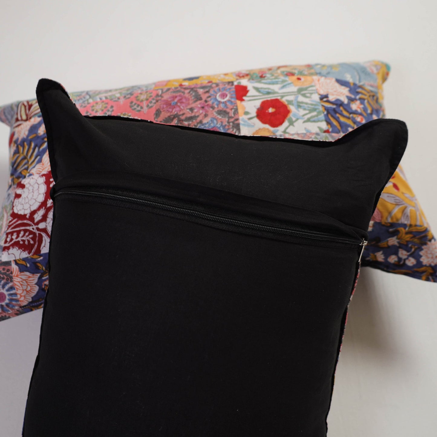 Multicolor Handcrafted Patchwork Cotton Pillow Cover (Set of 2)