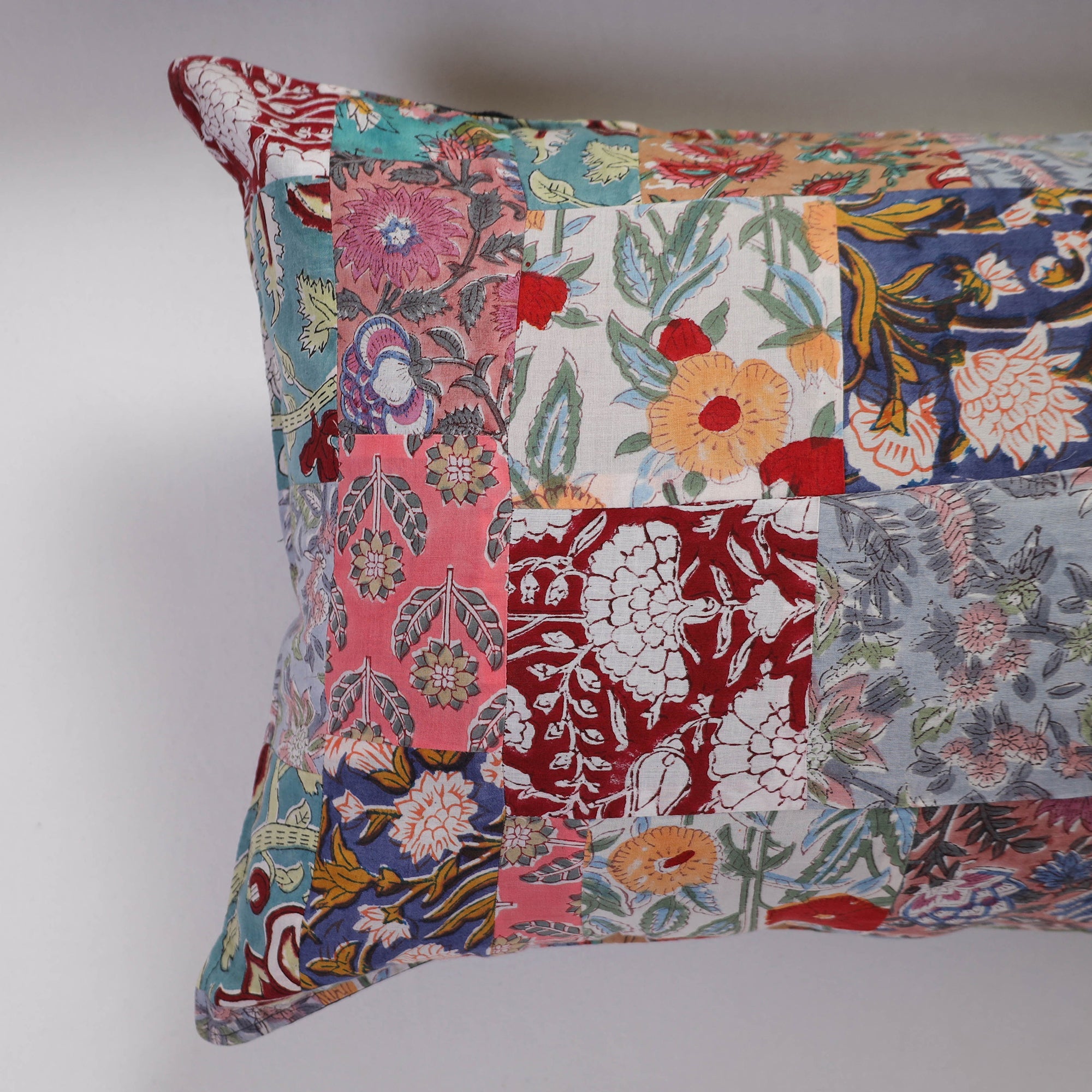 Multicolor Handcrafted Patchwork Cotton Pillow Cover (Set of 2)