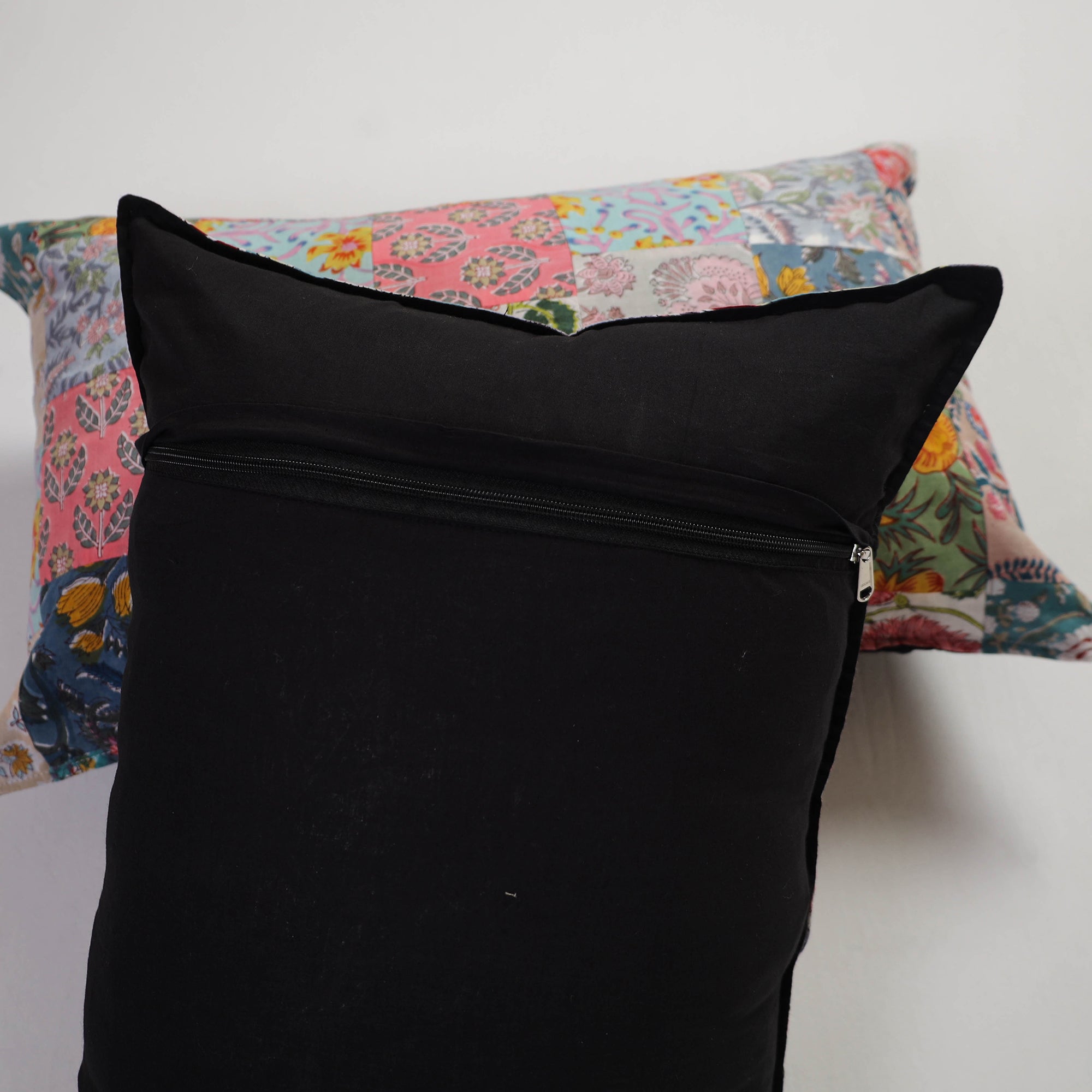 Multicolor Handcrafted Patchwork Cotton Pillow Cover (Set of 2)