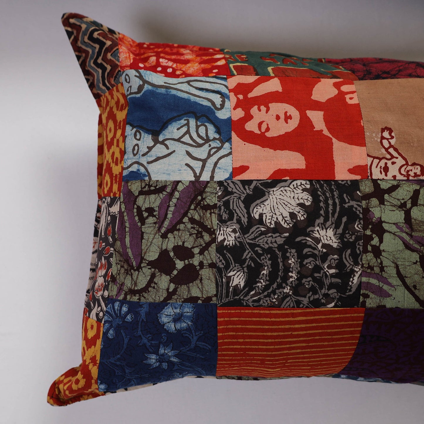 Multicolor Handcrafted Patchwork Cotton Pillow Cover (Set of 2)