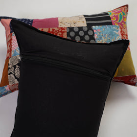 Multicolor Handcrafted Patchwork Cotton Pillow Cover (Set of 2)
