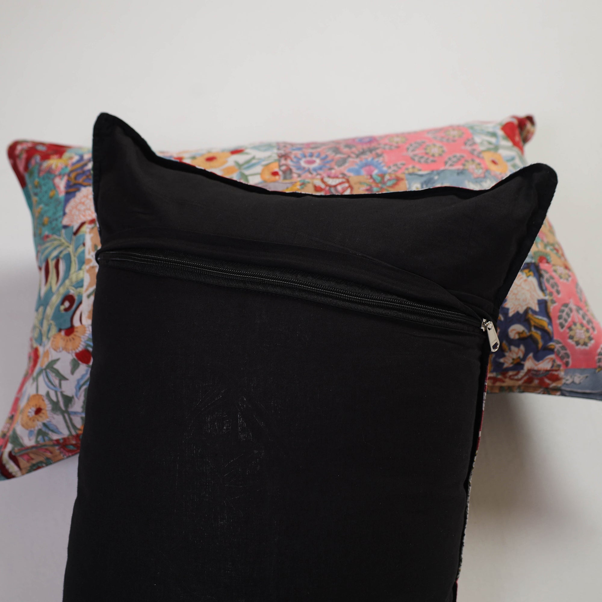 Multicolor Handcrafted Patchwork Cotton Pillow Cover (Set of 2)