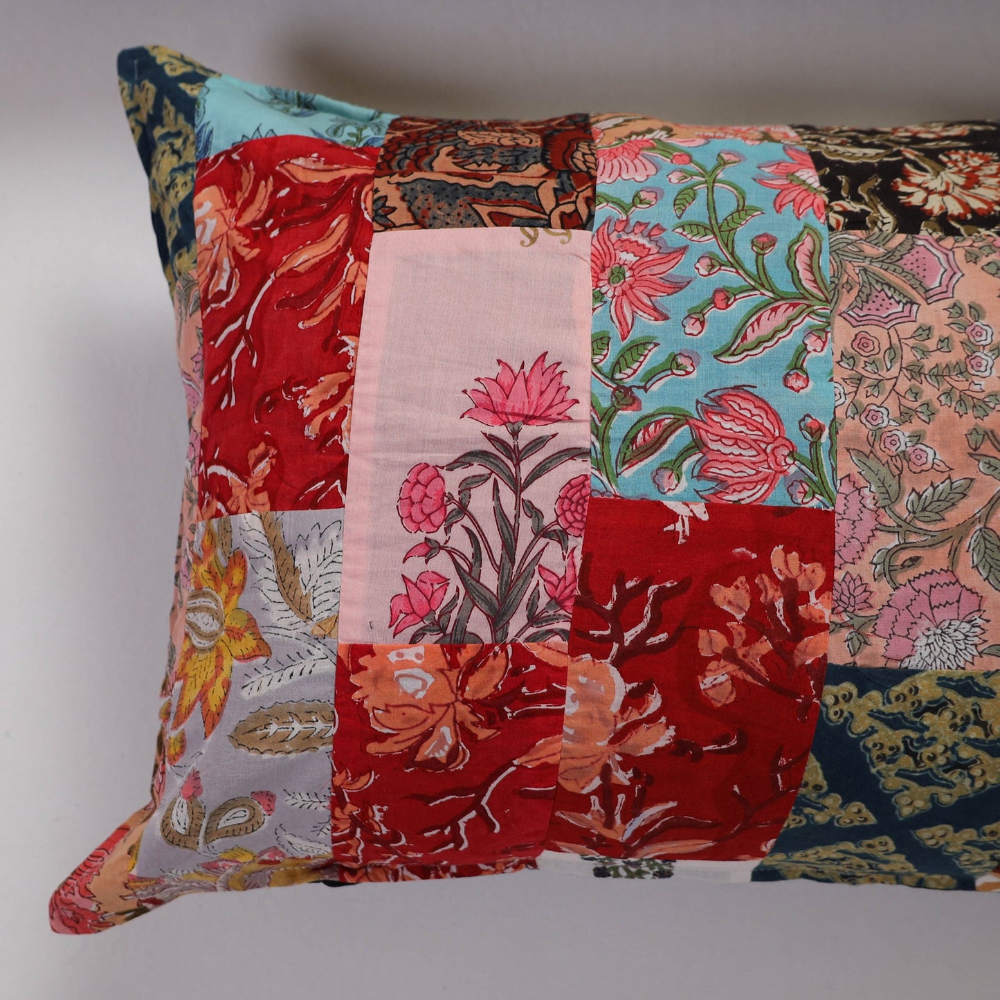 Multicolor Handcrafted Patchwork Cotton Pillow Cover (Set of 2)