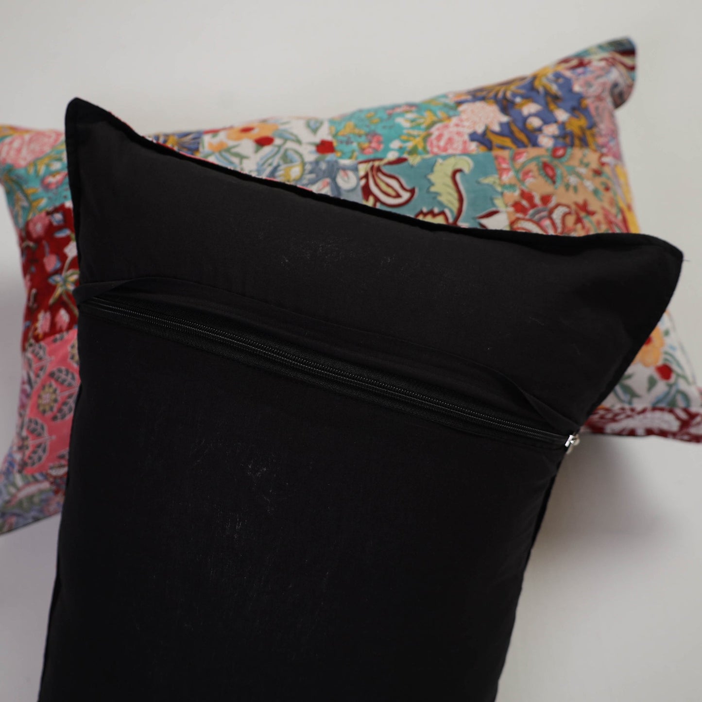 Multicolor Handcrafted Patchwork Cotton Pillow Cover (Set of 2)