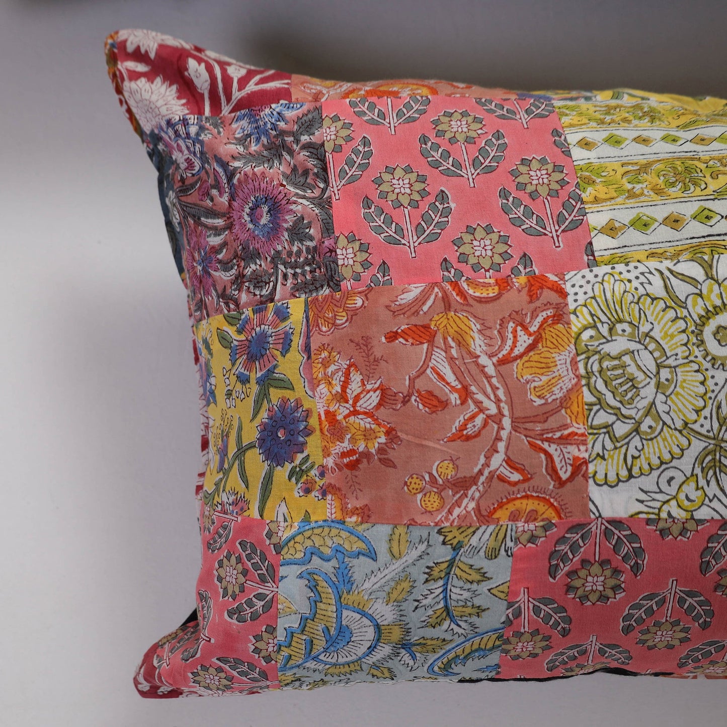 Multicolor Handcrafted Patchwork Cotton Pillow Cover (Set of 2)