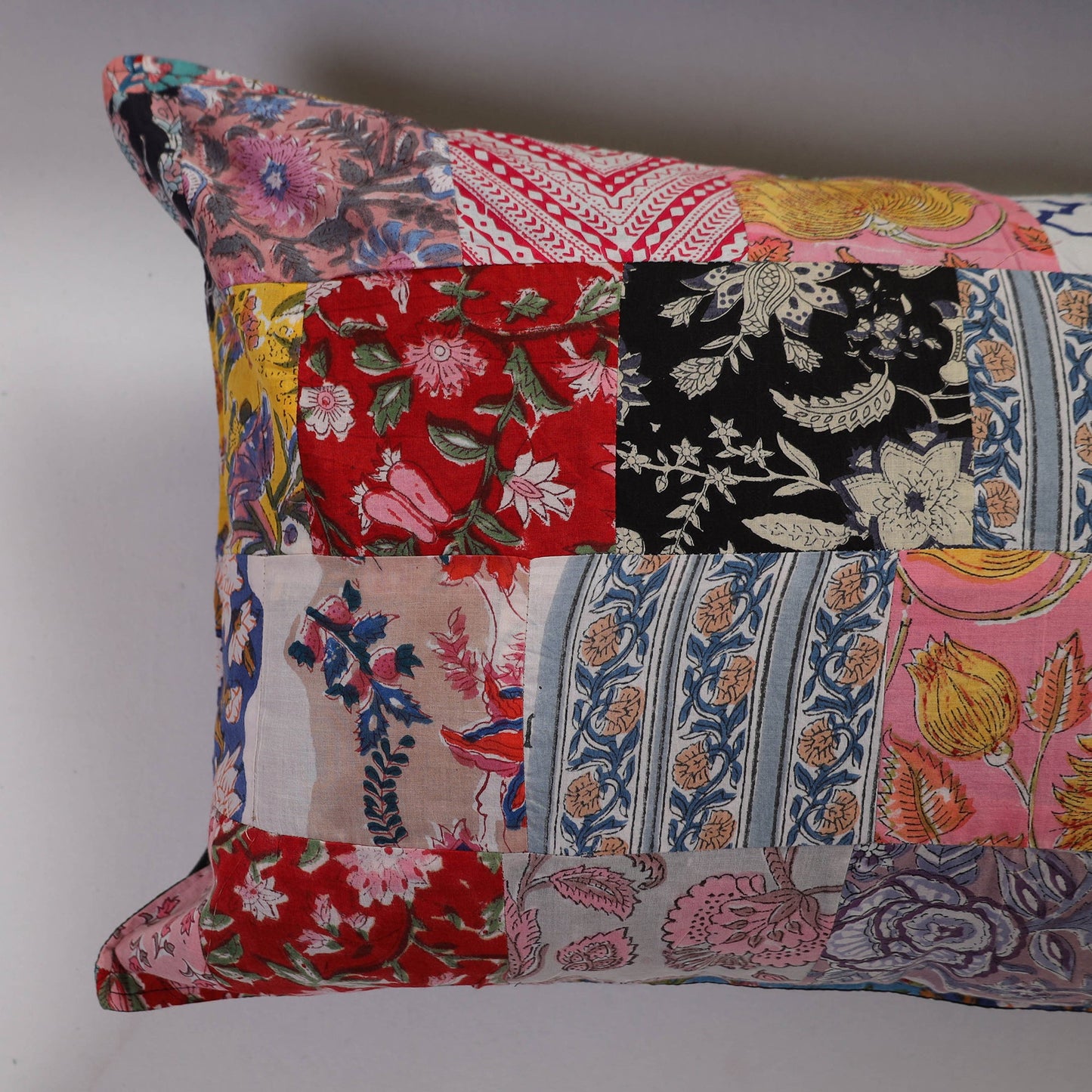 Multicolor Handcrafted Patchwork Cotton Pillow Cover (Set of 2)